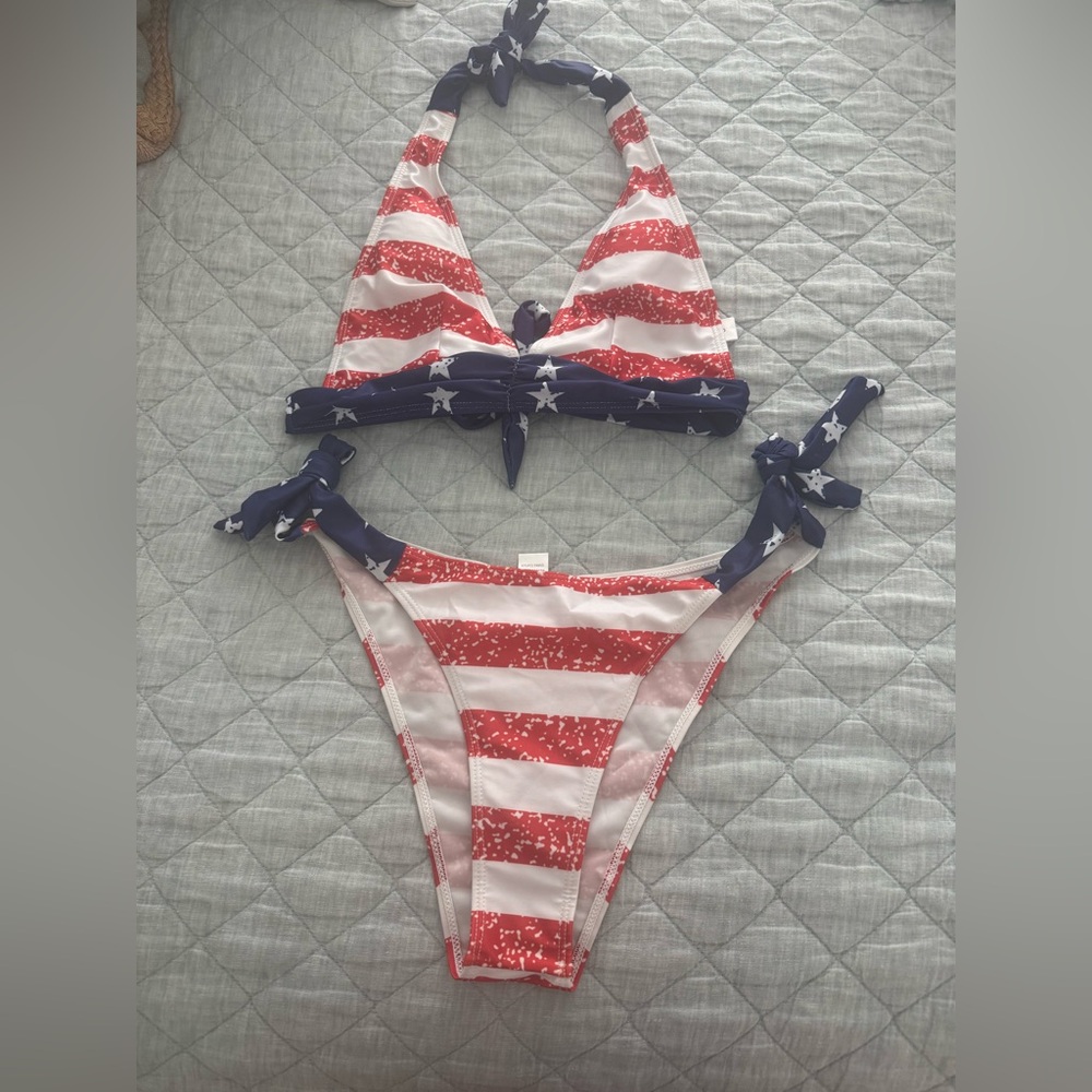 Patriotic Striped Bikini Set